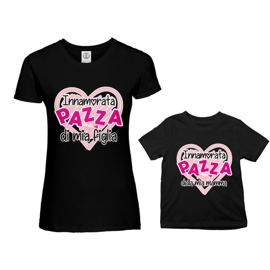 Coordinato t-shirt madre figlio innamorata pazza di mio figlio mia figlia Per la mamma