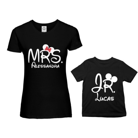 Coordinato t-shirt madre figlio personalizzabile con nomi mrs e jr Per la mamma 2