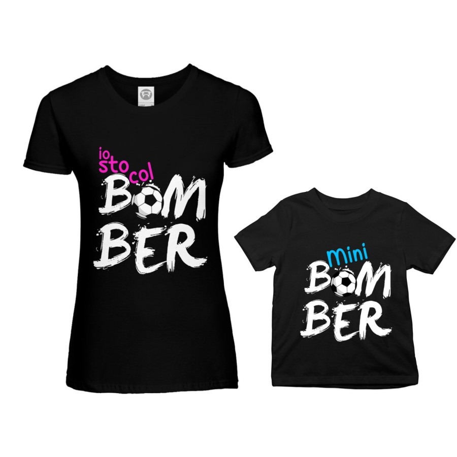 Coordinato t-shirt madre figlio io sto col bomber mini bomber Per la mamma
