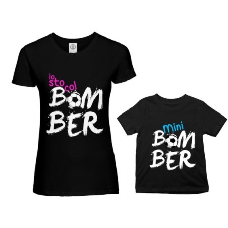 Coordinato t-shirt madre figlio io sto col bomber mini...