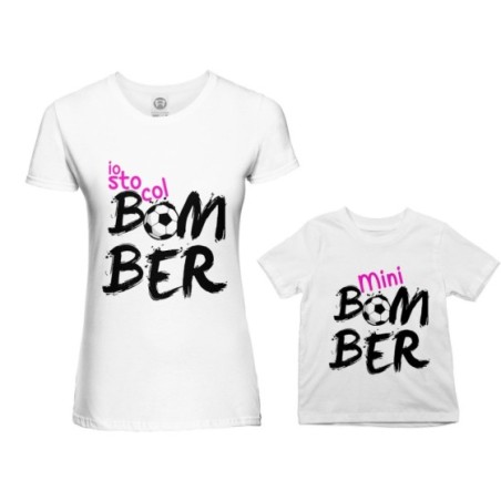 Coordinato t-shirt madre figlio io sto col bomber mini bomber Per la mamma