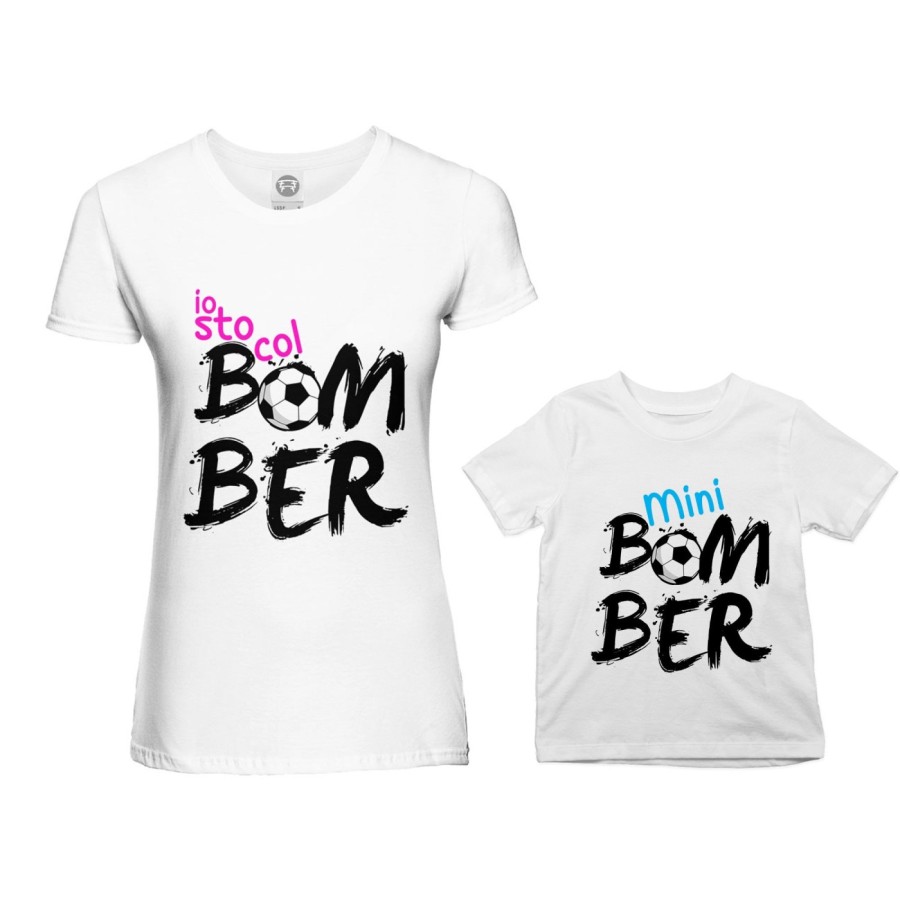 Coordinato t-shirt madre figlio io sto col bomber mini bomber Per la mamma