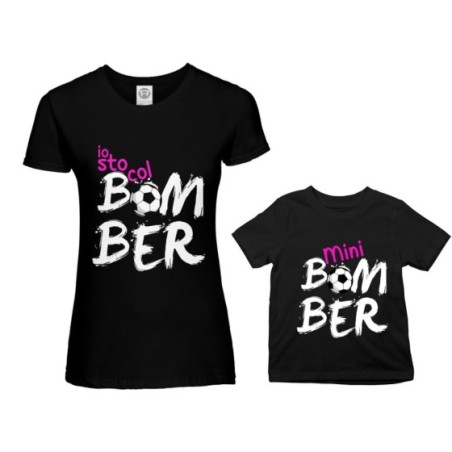 Coordinato t-shirt madre figlio io sto col bomber mini bomber Per la mamma