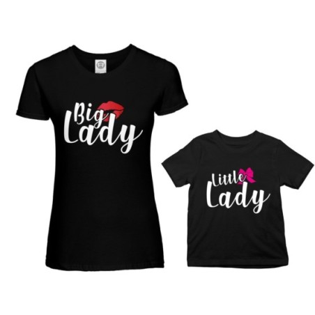 Coordinato t-shirt madre figlio big lady little lady little boy Per la mamma