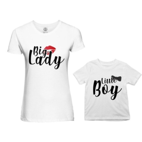 Coordinato t-shirt madre figlio big lady little lady little boy Per la mamma