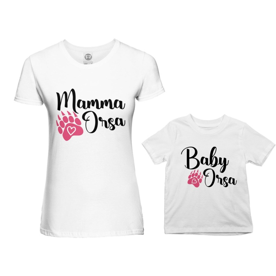 Coordinato t-shirt madre figlio mamma zampa orso Per la mamma