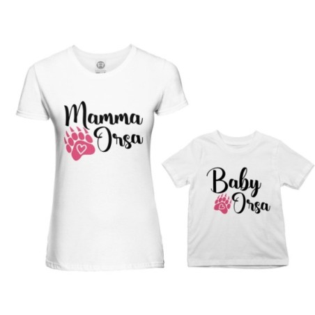 Coordinato t-shirt madre figlio mamma zampa orso Per la mamma