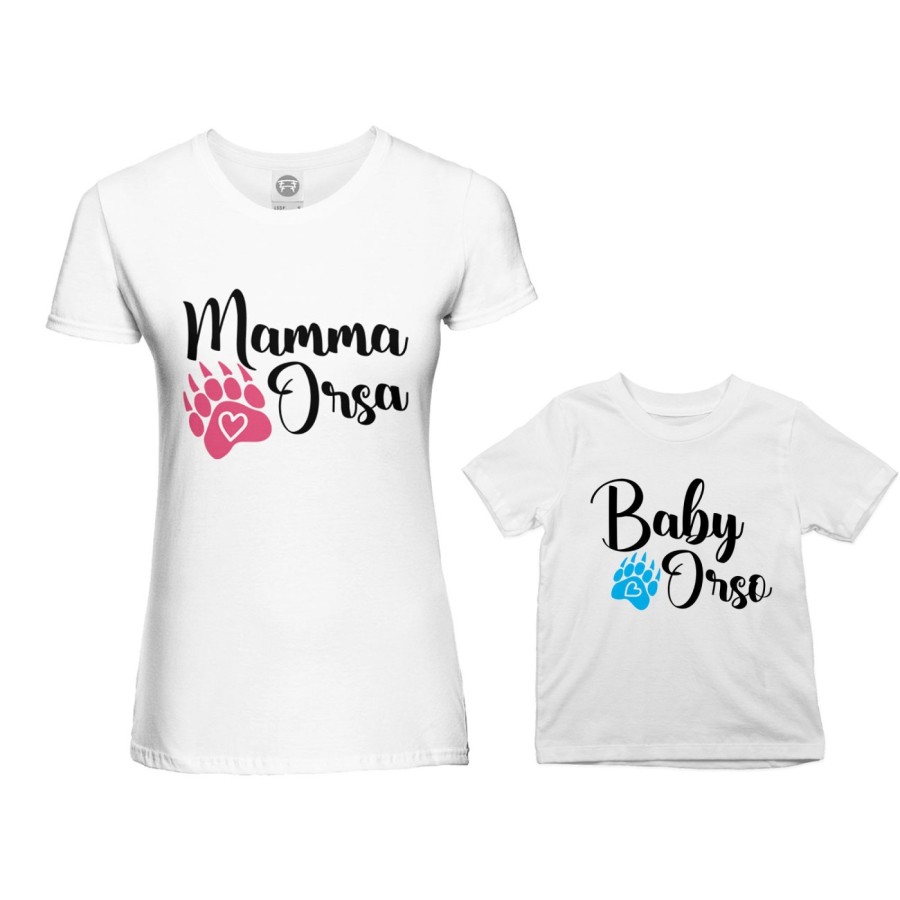 Coordinato t-shirt madre figlio mamma zampa orso Per la mamma