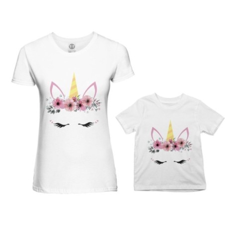 Coordinato t-shirt madre figlia colorful unicorn