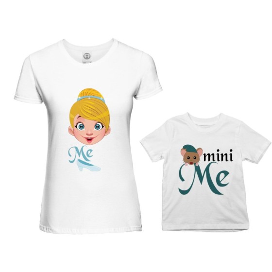 Coordinato t-shirt madre figlio me cenerentola mini topino Per la mamma