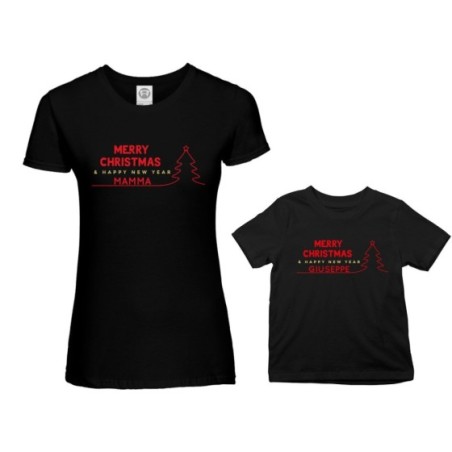Coordinato t-shirt madre figlio personalizzato con nome...