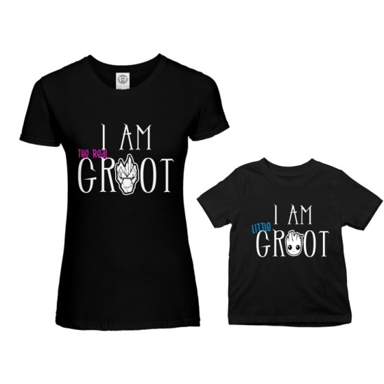 Coordinato t-shirt madre figlio i am the real groot i am little groot Per la mamma 2