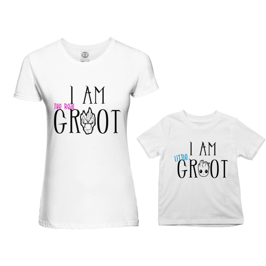 Coordinato t-shirt madre figlio i am the real groot i am little groot Per la mamma