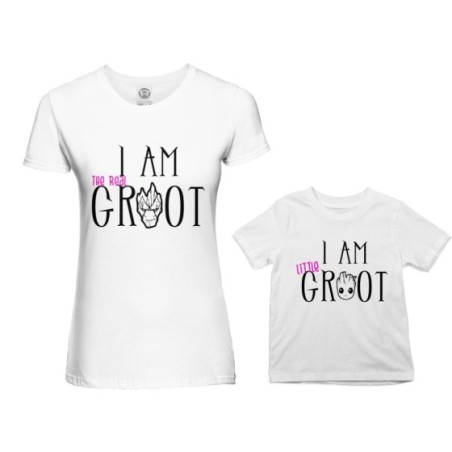 Coordinato t-shirt madre figlio i am the real groot i am little groot Per la mamma
