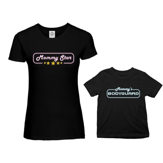 Coordinato t-shirt madre figlio mommy star mommy's bodyguard Per la mamma