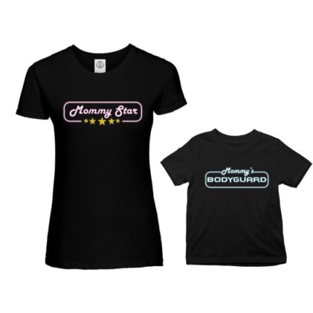 Coordinato t-shirt madre figlio mommy star mommy's bodyguard