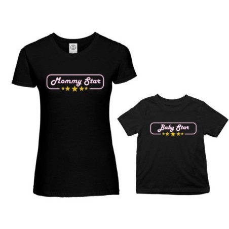 Coordinato t-shirt madre figlio mommy star mommy's bodyguard Per la mamma