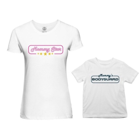Coordinato t-shirt madre figlio mommy star mommy's bodyguard Per la mamma
