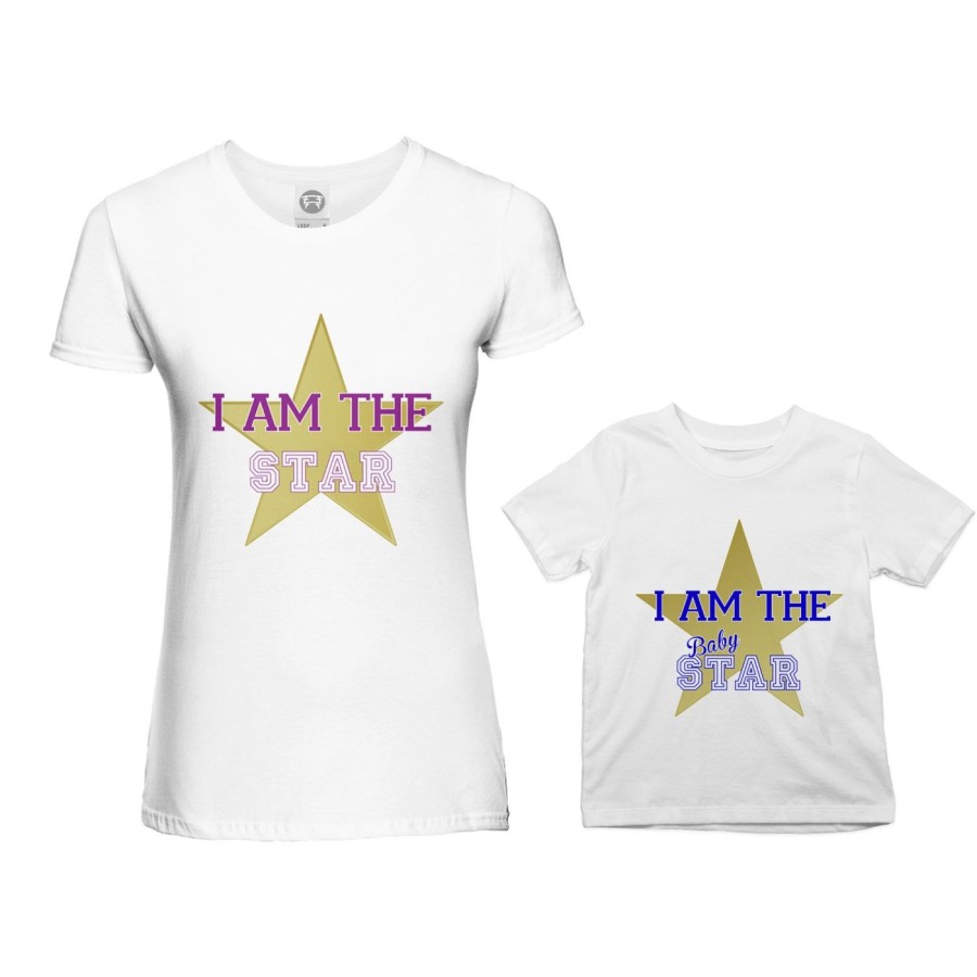 Coordinato t-shirt madre figlio i am the star i am the baby star Per la mamma