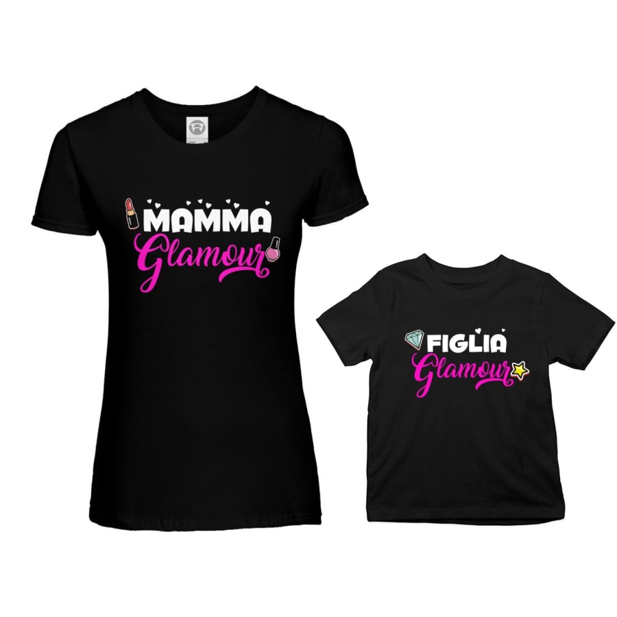 Coordinato t-shirt madre figlia mamma glamour figlia glamour Per la mamma