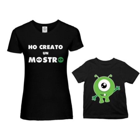 Coordinato t-shirt madre figlio ho creato un mostro