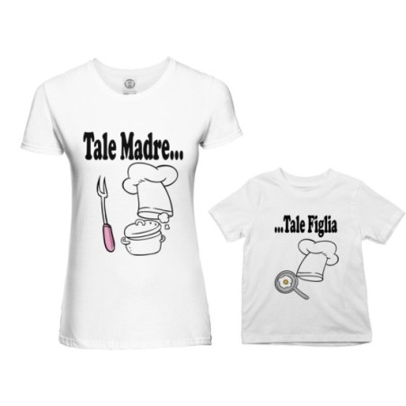 Coordinato t-shirt madre figlio tale madre tale figlio tale figlia chef Per la mamma