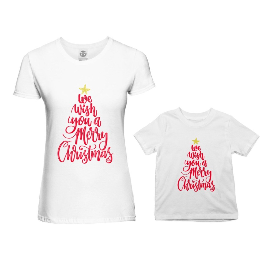 Coordinato t-shirt madre figlio we wish you a merry christmas Natale