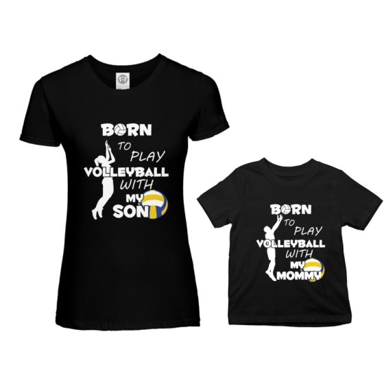 Coordinato t-shirt madre figlio born to play volleyball whith my son my daughter Per la mamma 2