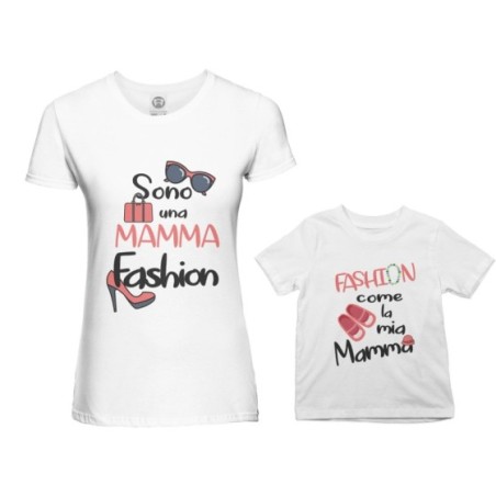 Coordinato t-shirt madre figlia sono una mamma fashion...