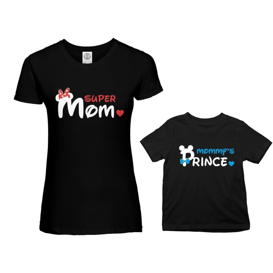 Coordinato t-shirt madre figlio super mom mickey Per la mamma