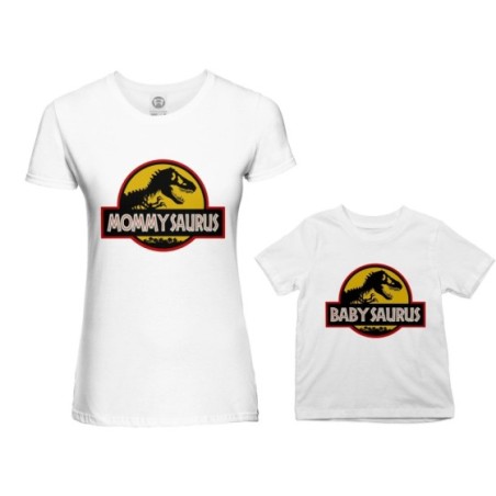 Coordinato t-shirt madre figlio mommy saurus baby saurus...