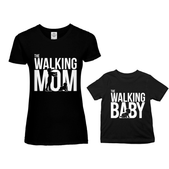 Coordinato t-shirt madre figlio the walking mom the walking baby Per la mamma