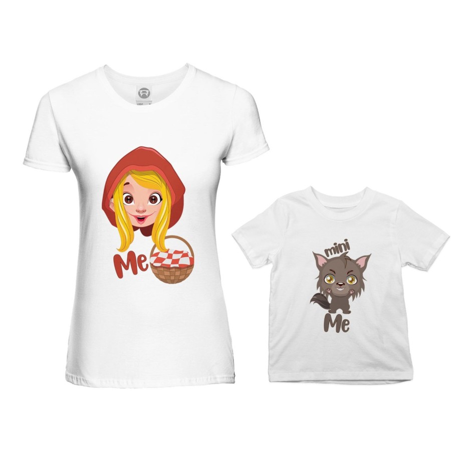 Coordinato t-shirt madre figlio me cappuccetto rosso mini lupo Per la mamma