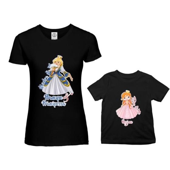 Coordinato t-shirt madre figlia madre di una principessa figlia di una regina Per la mamma