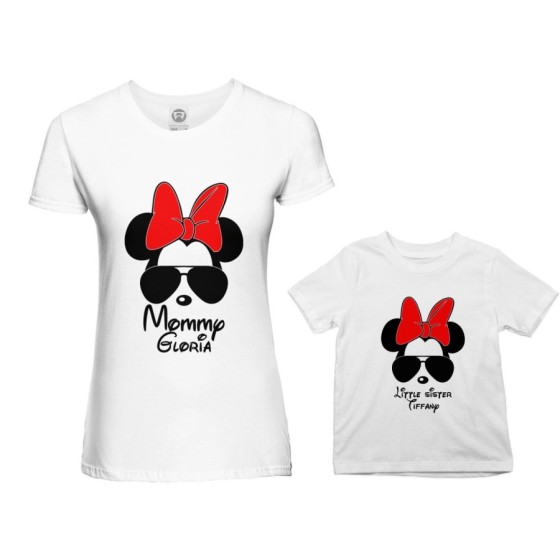 Coordinato t-shirt madre figlia personalizzato con nome mommy minnie little sister minnie Per la mamma 2