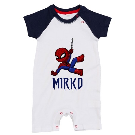 Pagliaccetto neonato personalizzato con nome baby spiderman