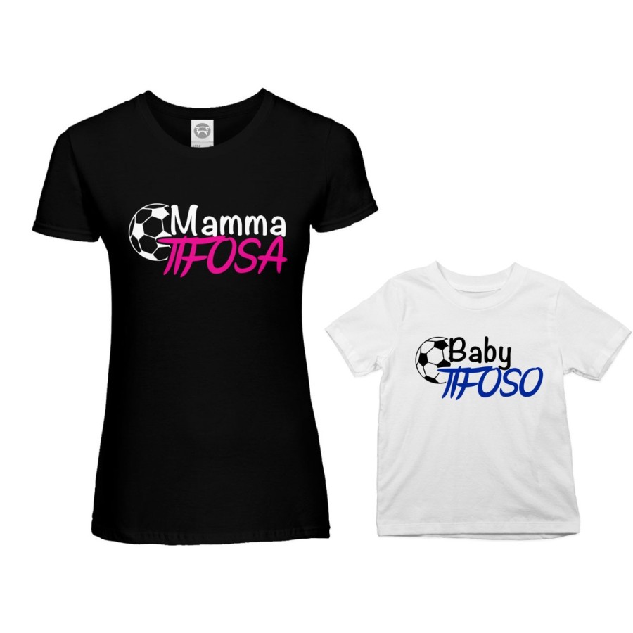 Coordinato t-shirt madre figlio mamma tifosa baby tifoso baby tifosa Per la mamma