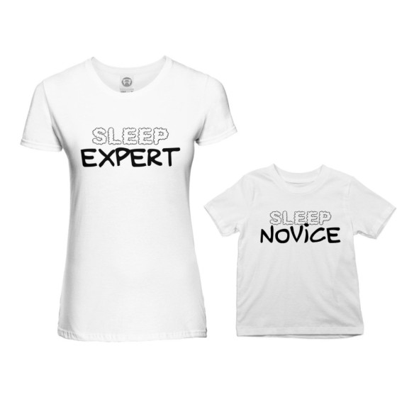 Coordinato t-shirt madre figlio sleep expert sleep novice Per la mamma