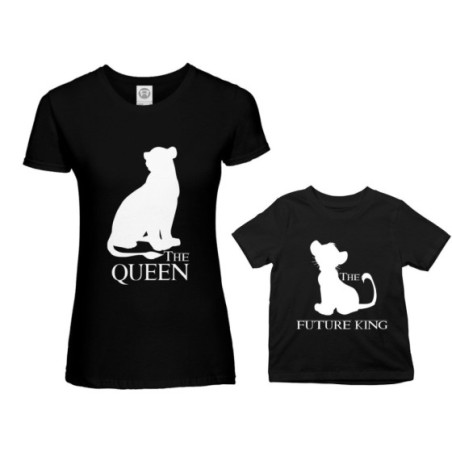 Coordinato t-shirt madre figlio the queen the future...