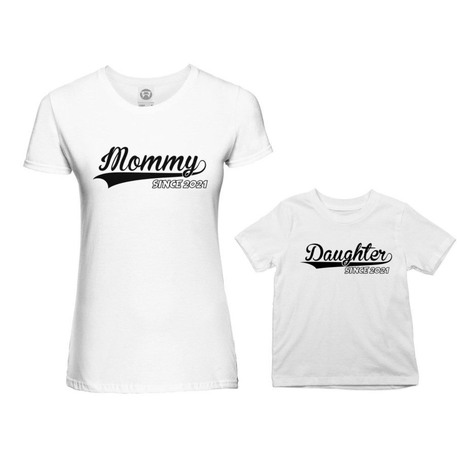 Coordinato t-shirt madre figlio personalizzato con anno mommy since daughter son since Per la mamma