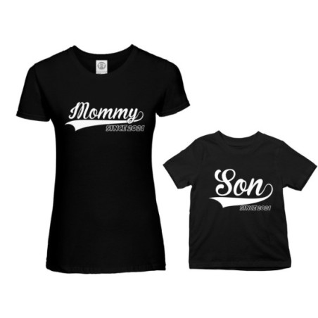 Coordinato t-shirt madre figlio personalizzato con anno mommy since daughter son since Per la mamma