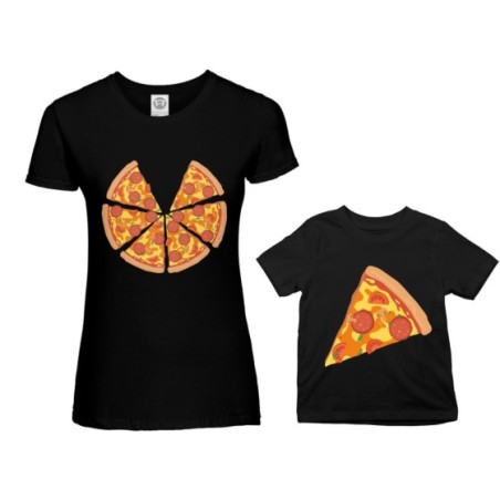 Coordinato t-shirt madre figlio pizza