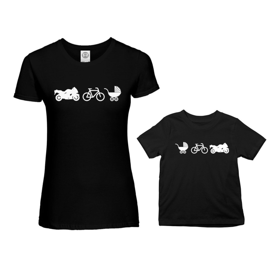 Coordinato t-shirt madre figlio dalla moto al carrozzino Per la mamma