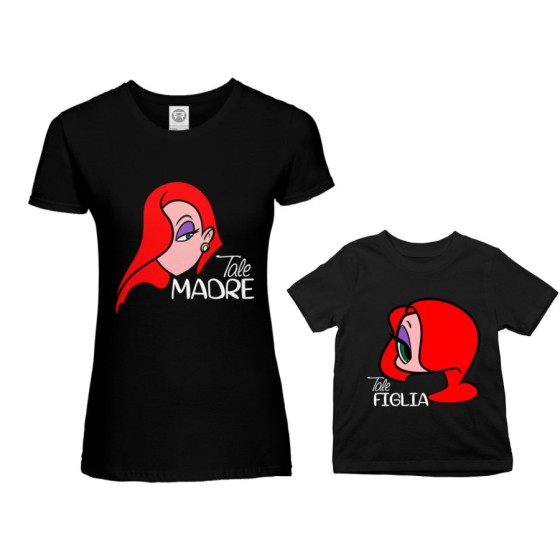 Coordinato t-shirt madre figlia tale madre jessica rabbit  tale figlia jessica rabbit Per la mamma