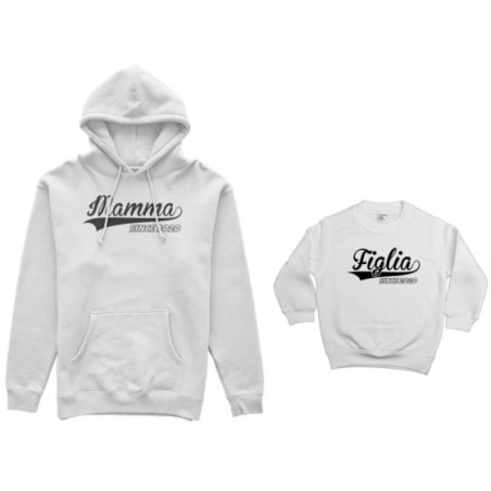 Coordinato felpe madre figlio personalizzato con anno mamma since figlia figlio since Per la mamma