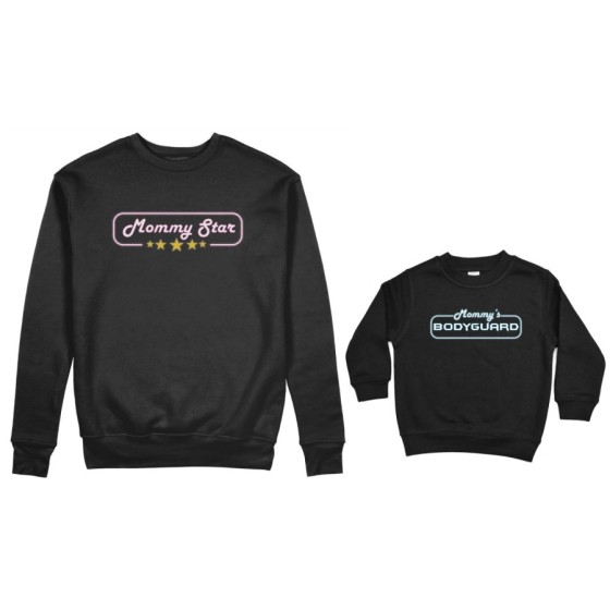 Coordinato felpe madre figlio mommy star mommy's bodyguard Per la mamma