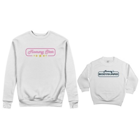 Coordinato felpe madre figlio mommy star mommy's bodyguard Per la mamma