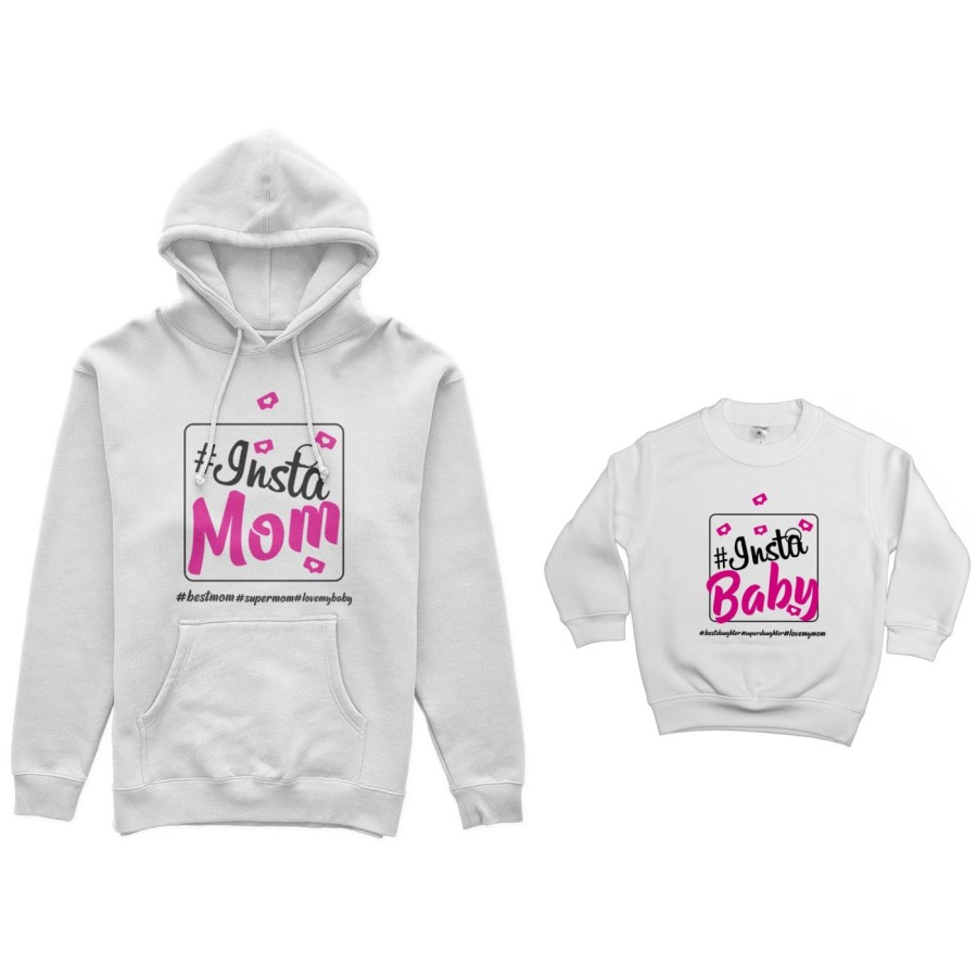 Coordinato felpe madre figlio insta mom insta baby Per la mamma