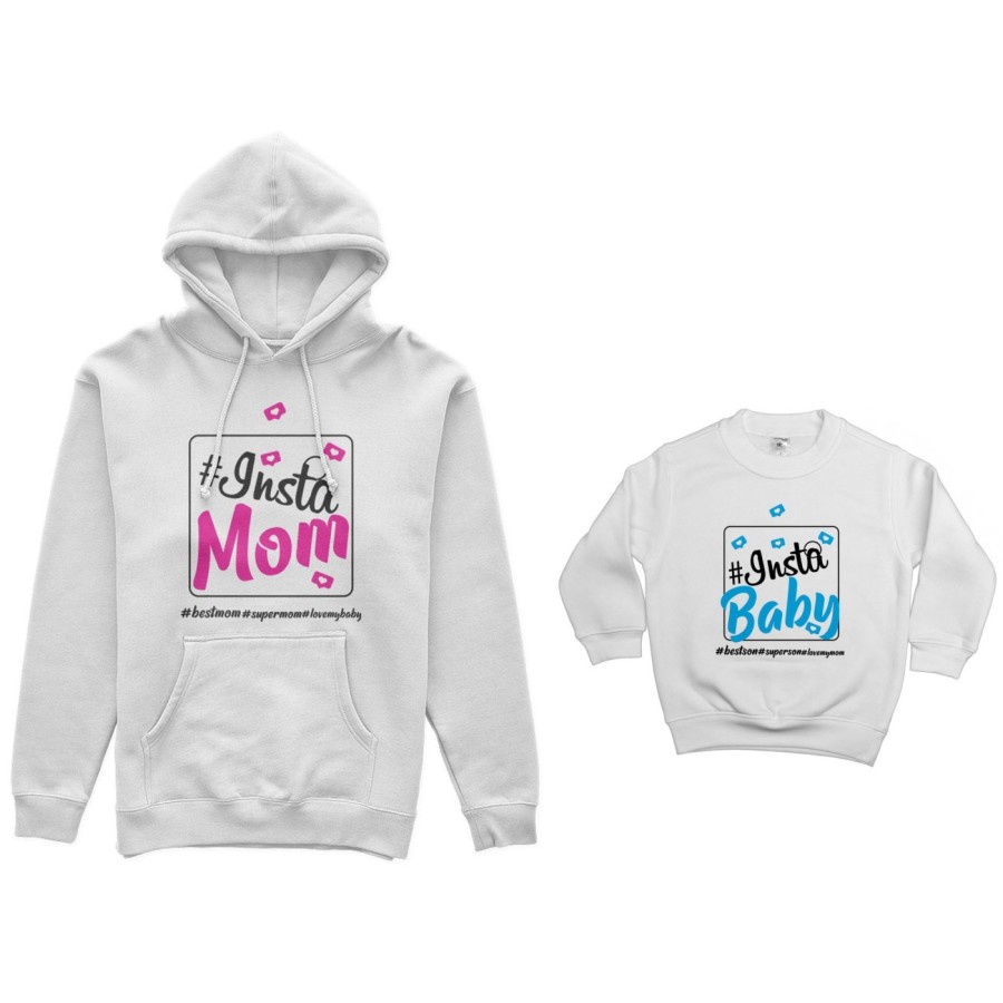Coordinato felpe madre figlio insta mom insta baby Per la mamma