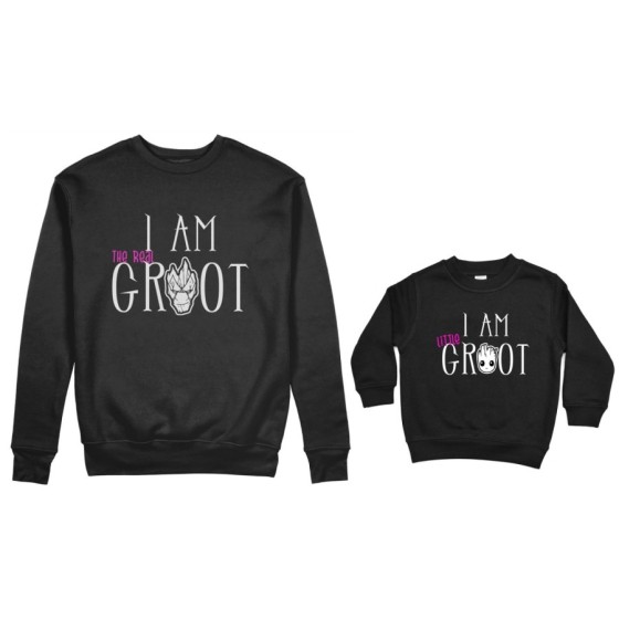 Coordinato felpe madre figlio i am the real groot i am little groot Per la mamma